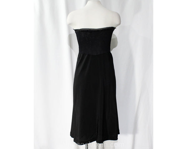 Size 4 1930s Strapless Slip - Sexy 30s 40s Black Rayon Negligee Style ...