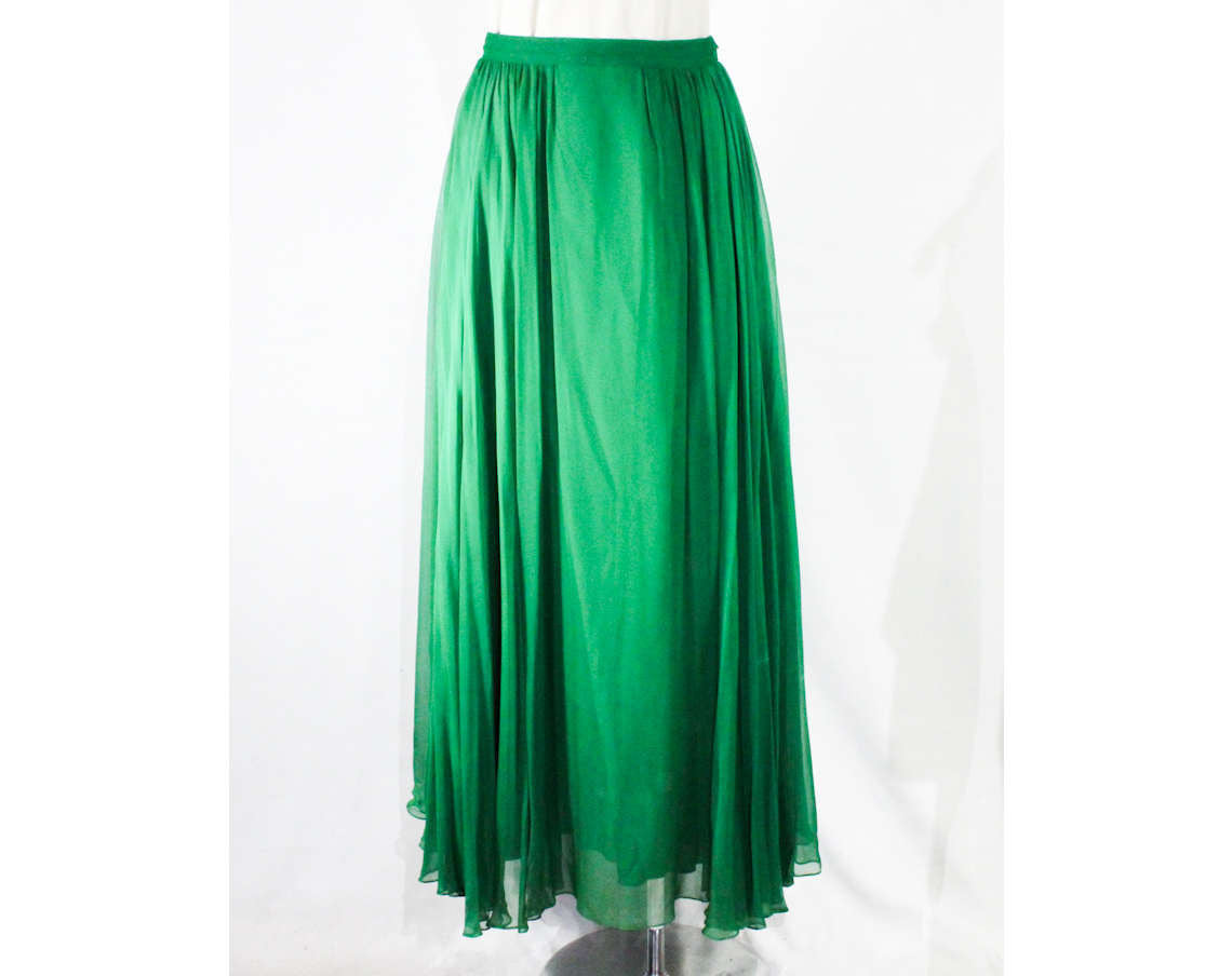 emerald chiffon skirt