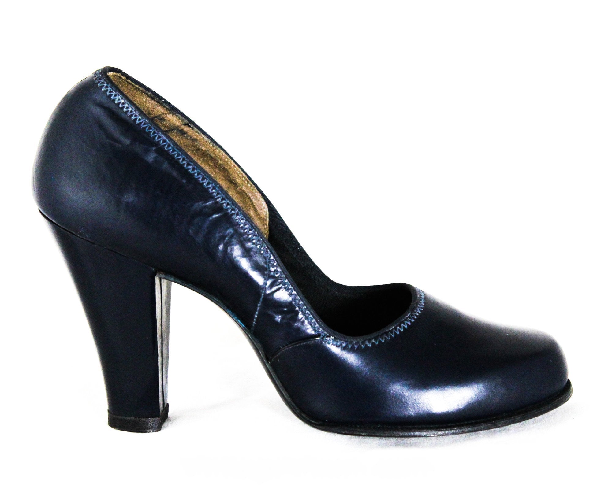 fly Politibetjent Overvåge Size 6 1940s Navy Shoes - Dark Blue Leather Pumps with Classic Design –  Vintage Vixen Clothing LLC --- 941.627.2254