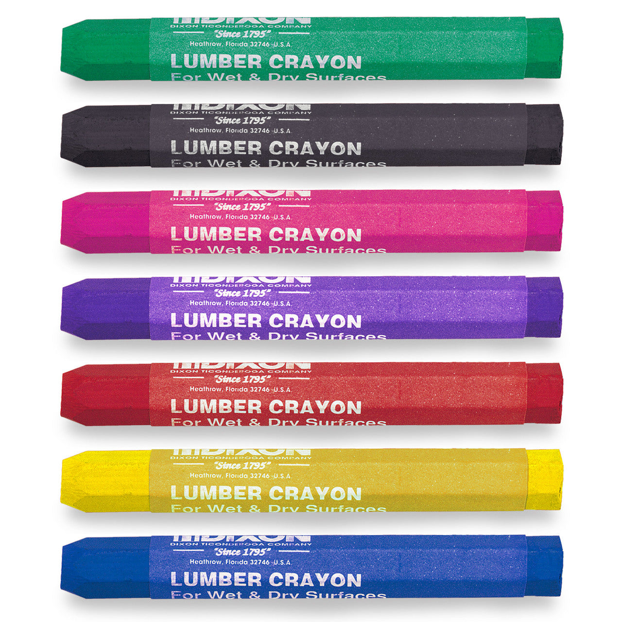 Markal Lumber Crayon, Green, 1/2 Size, PK12 80386 