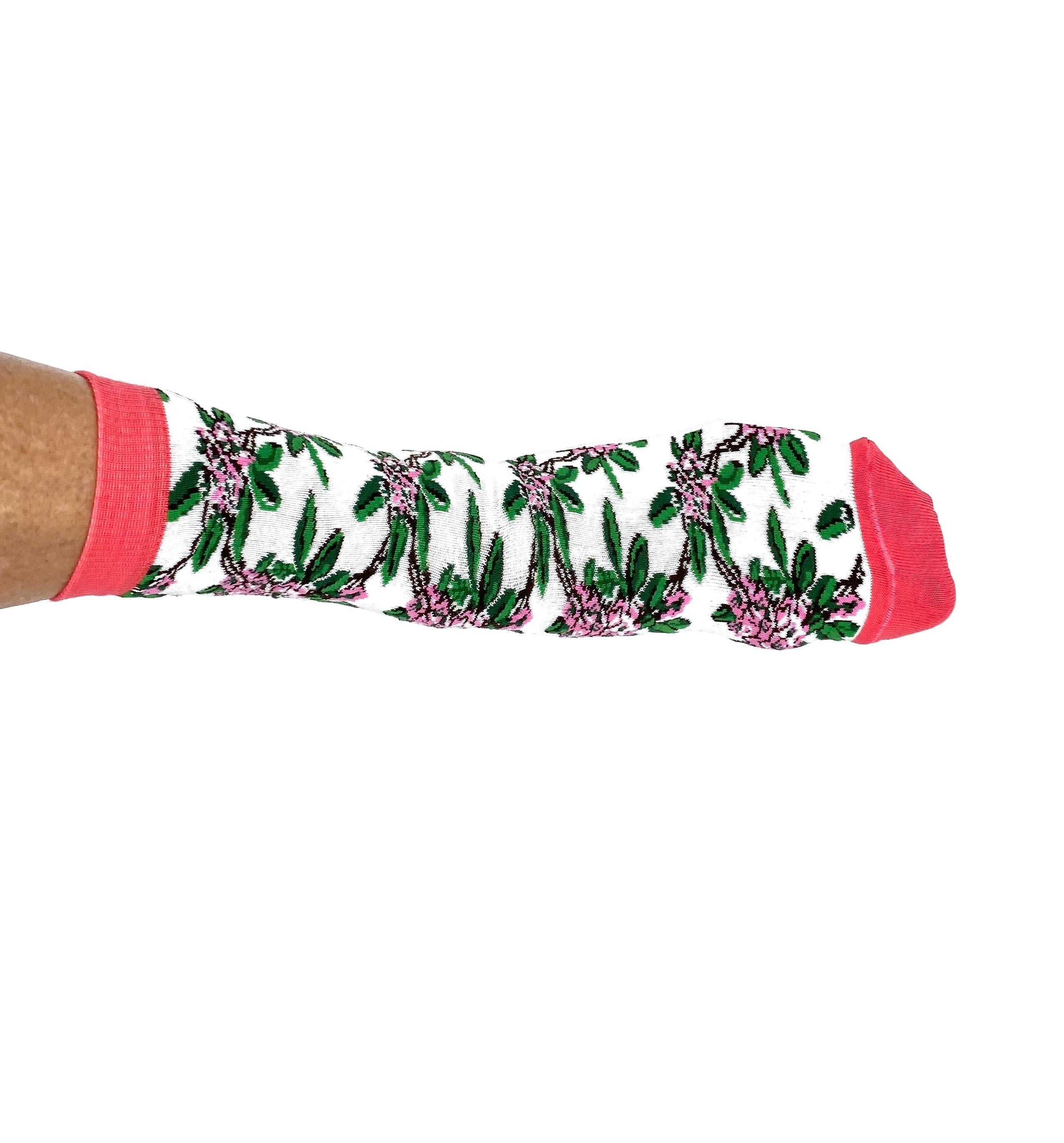 Rhododendron Socks -  White