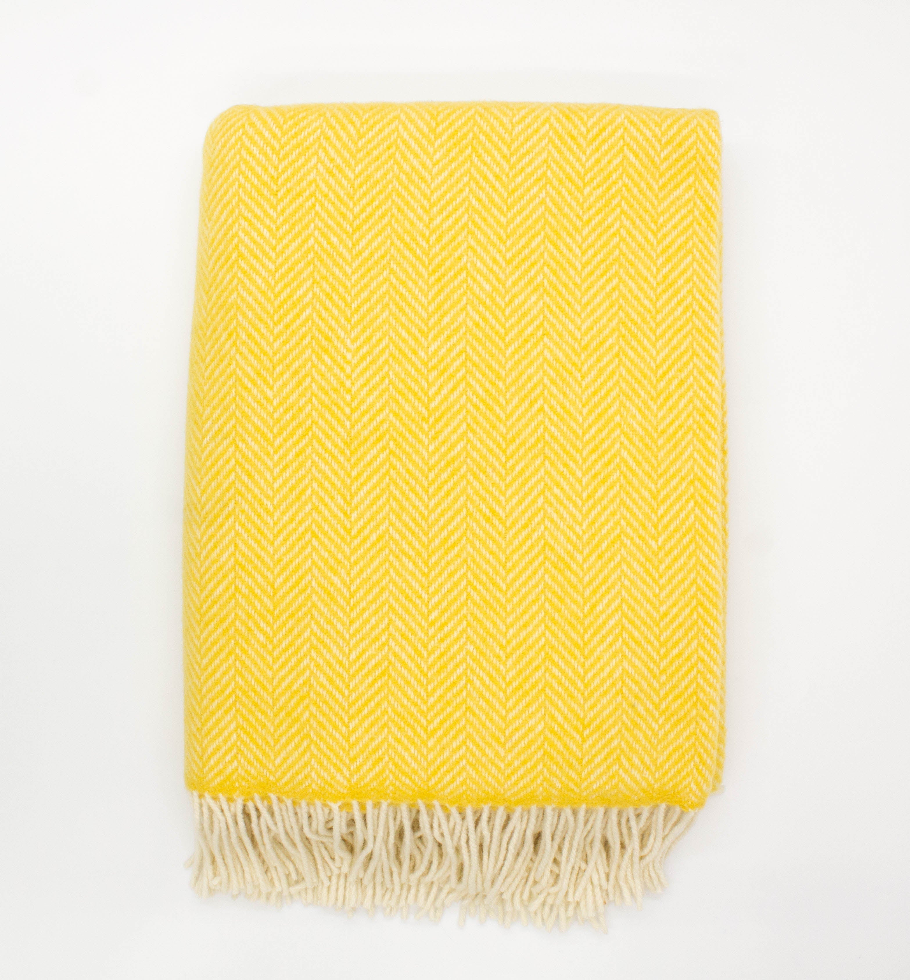 Merino Wool and Cashmere Throw - Sunshine