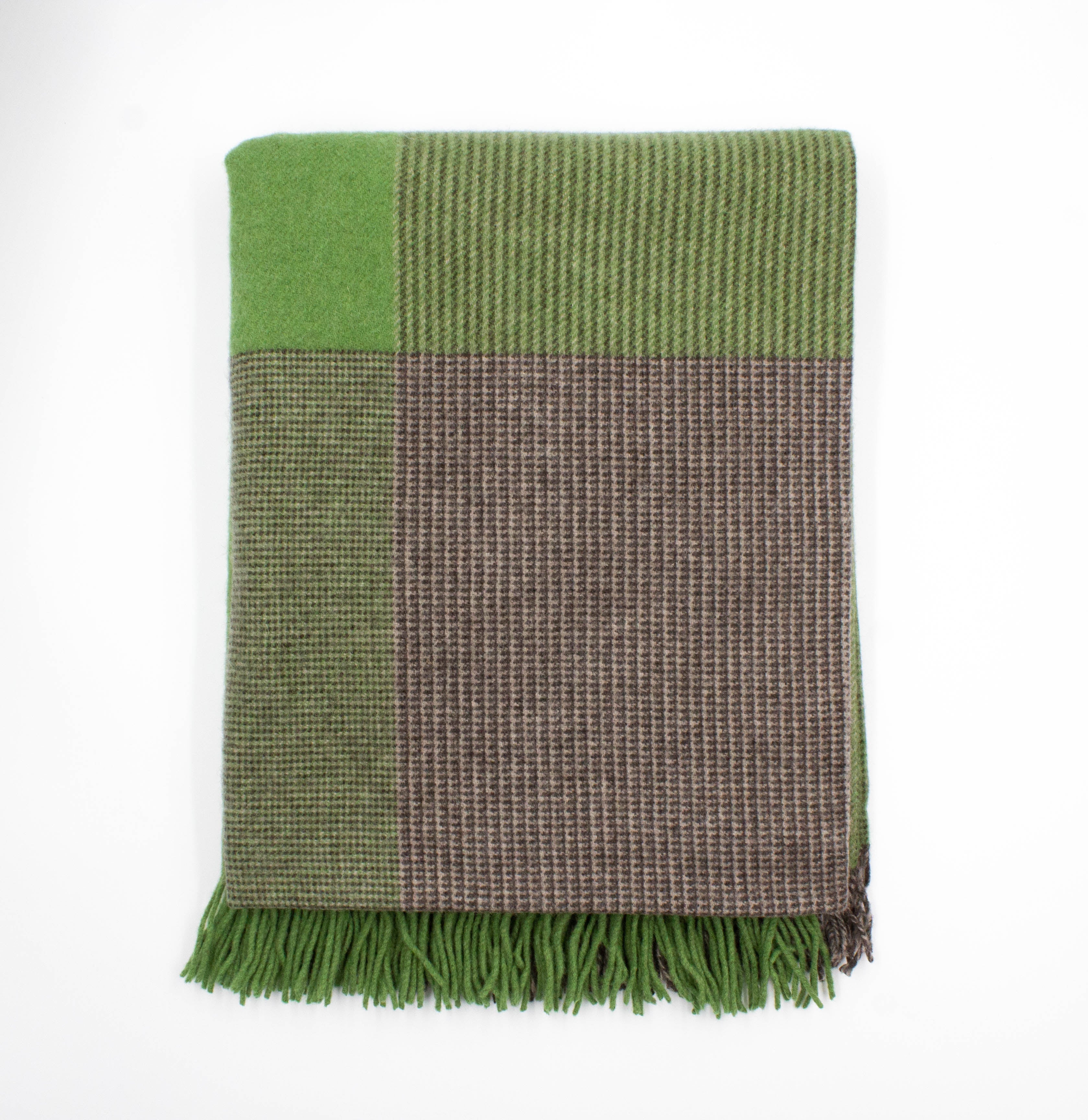 Lambswool Throw - Sage Plaid