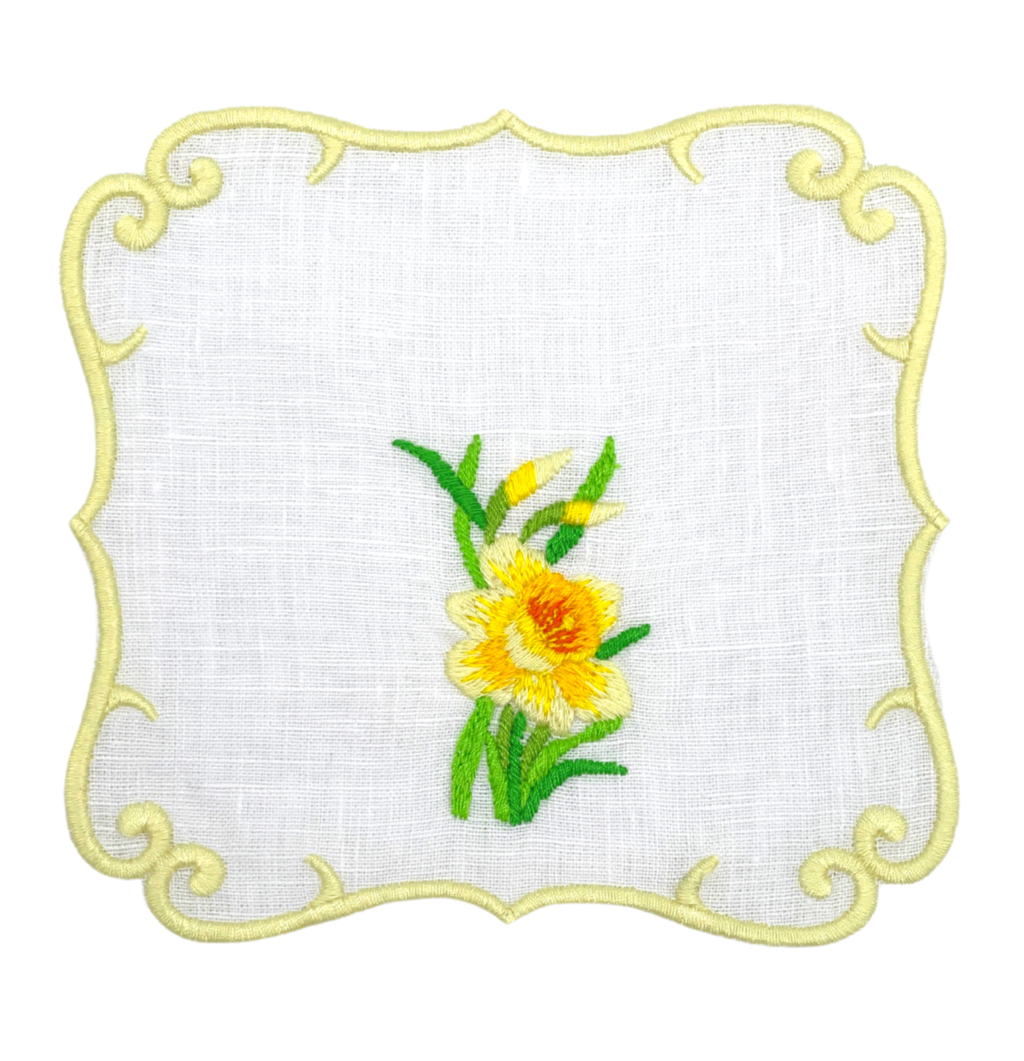 Linen Cocktail Napkins (Set of Four)~Yellow Daffodil