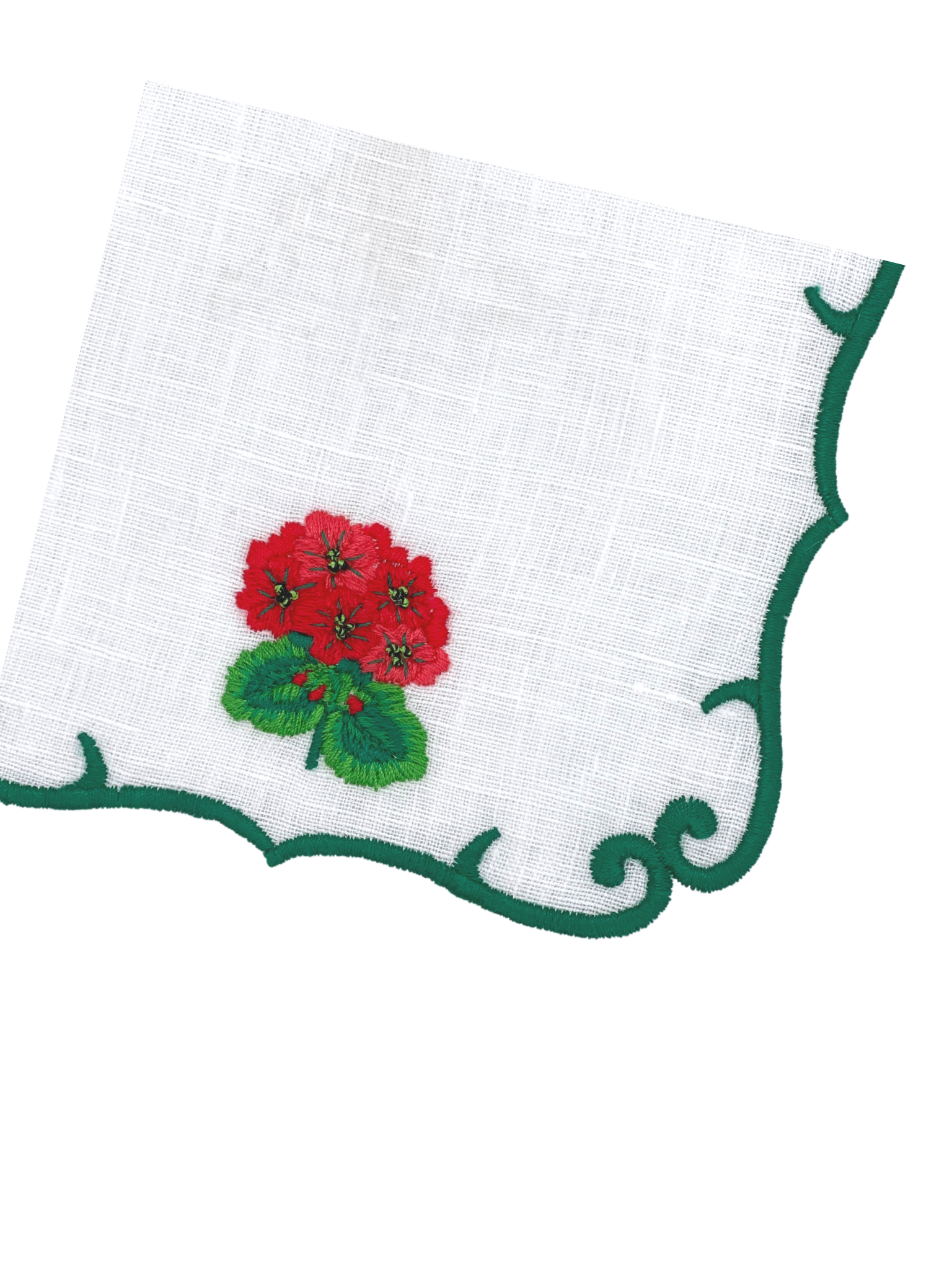 Linen Cocktail napkins (Set of Four)~Red Geranium