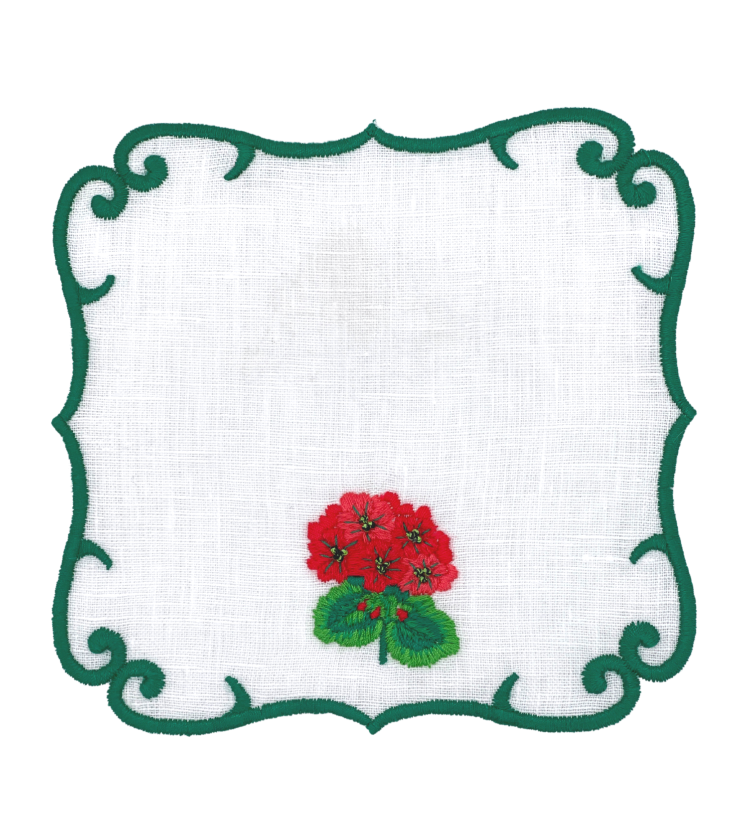 Linen Cocktail napkins (Set of Four)~Red Geranium