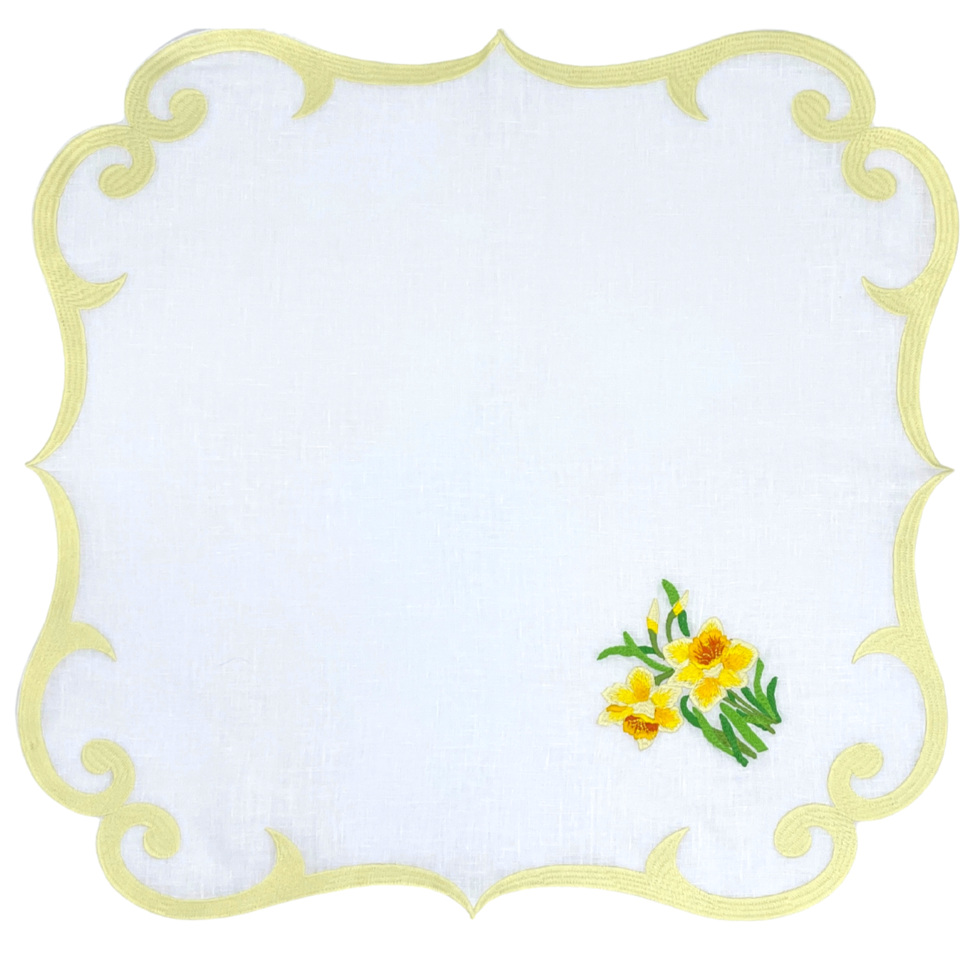 Linen Dinner Napkins (Set of Four)~Yellow Daffodil