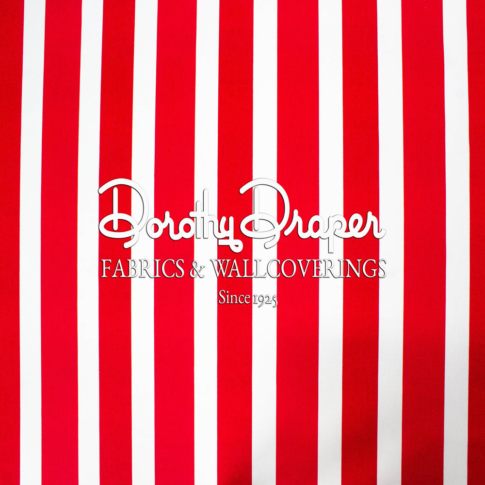 Draper Stripe Red Fabric