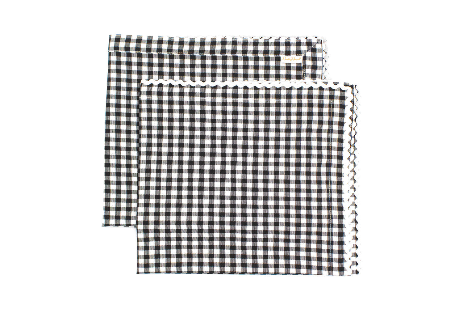 Set of Four Gingham Dinner Napkins ~ Black