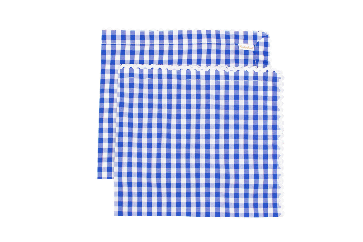 Set of Four Gingham Dinner Napkins ~ Blue