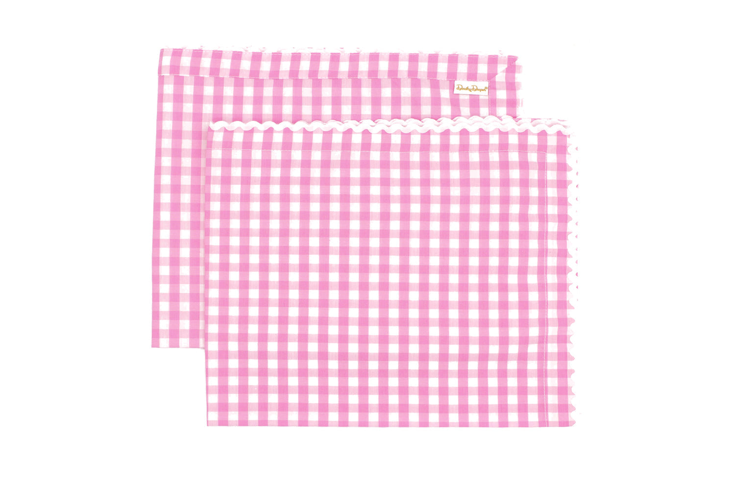 Set of Four Gingham Dinner Napkins ~ Pink