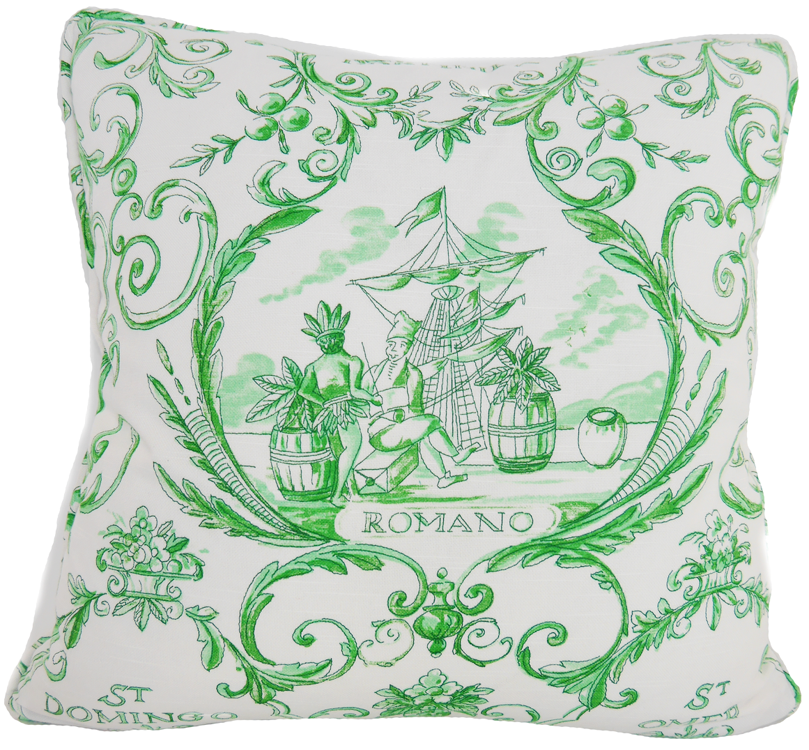 Martiniek Throw Pillow - White & Green