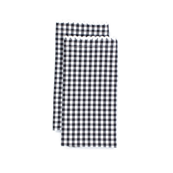 Set of Four Gingham Dinner Napkins ~ Black