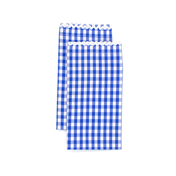 Set of Four Gingham Dinner Napkins ~ Blue