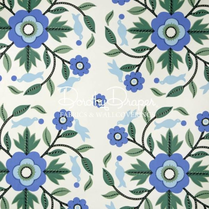 Kateâs Mountain Quilt Green & Blue Wallpaper