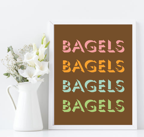 Bagels Wall Art Kitchen 