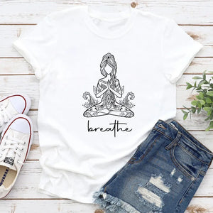 Breathe Meditation Girl T-shirt - FabumamaShop