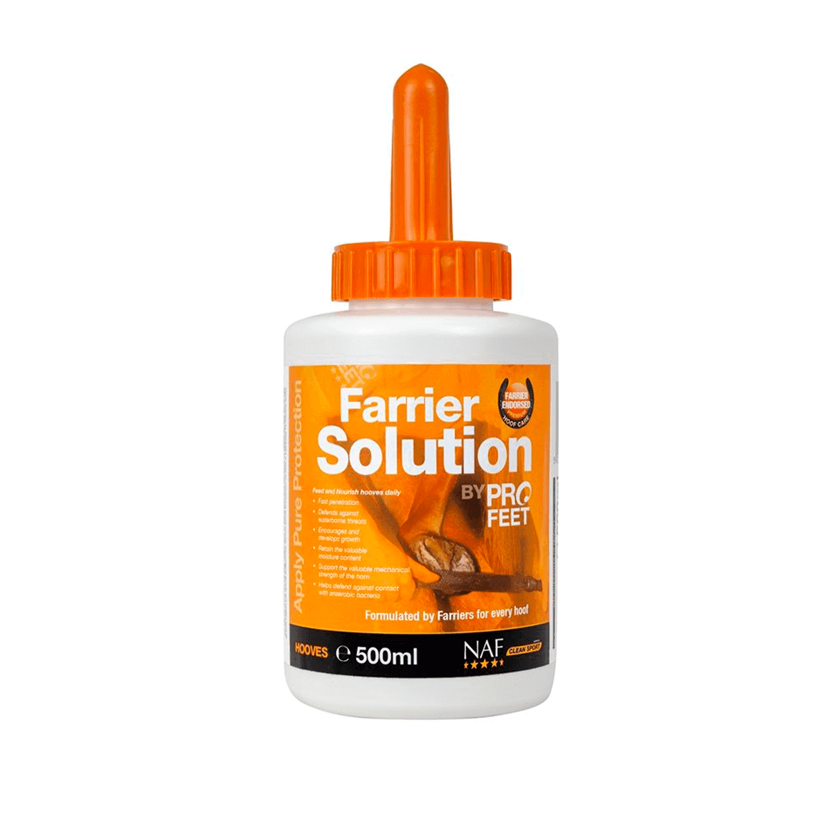 Se NAF FARRIER SOLUTION by PROFEET 500 ml. hos heyo.dk