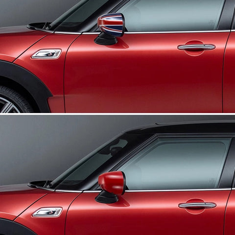 Close-up of Mirror Covers Stickers for Mini Cooper