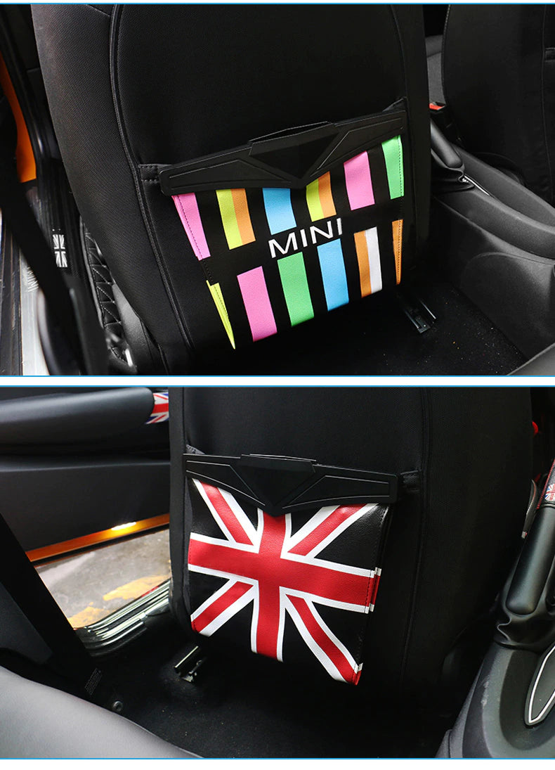 Leather Car Seat Storage Bag Trash Bag Basket for Mini Cooper R55 R56 R57 R58 R59 F54 F55 F56 F57 Countryman R60 F60 (6)