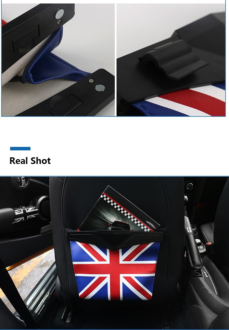 Leather Car Seat Storage Bag Trash Bag Basket for Mini Cooper R55 R56 R57 R58 R59 F54 F55 F56 F57 Countryman R60 F60 (4)