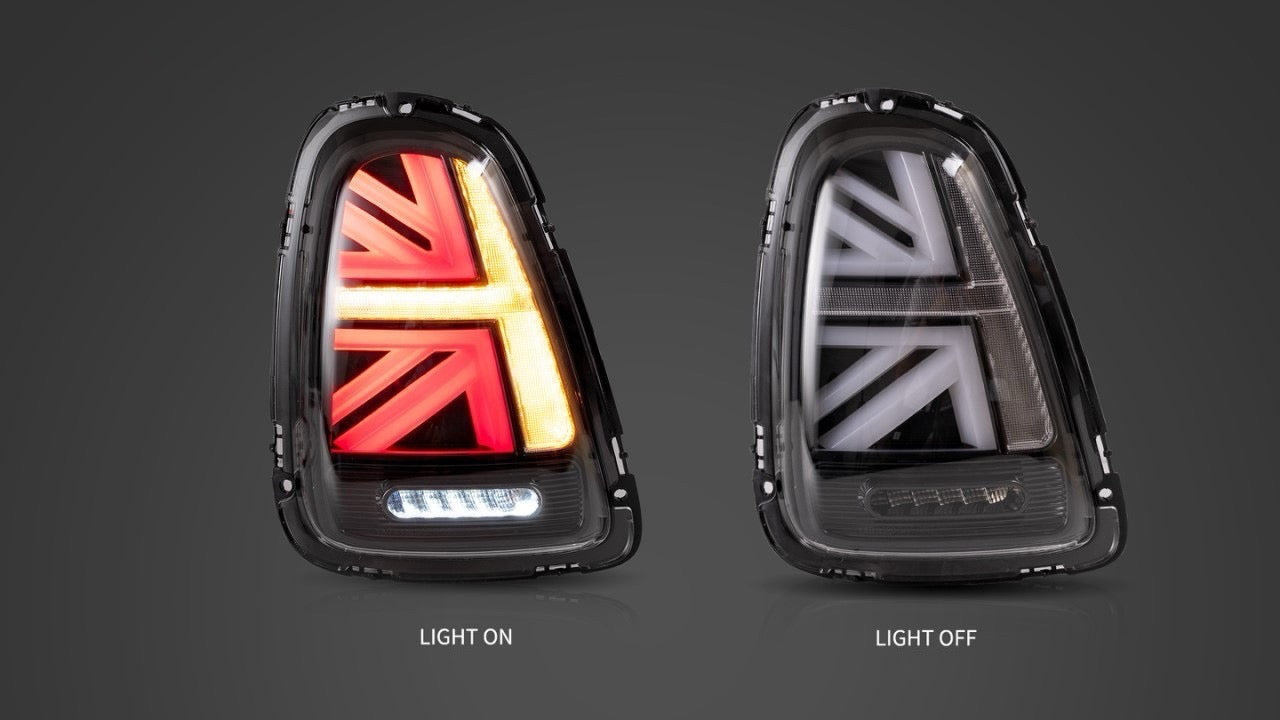 Mini Cooper Rear Lights with British Flag Design