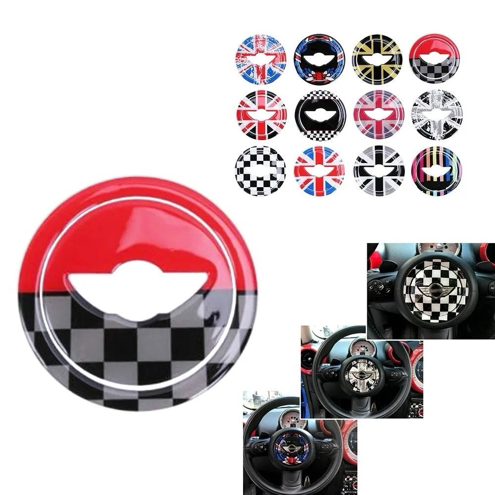 Customize your Mini Cooper with this stylish steering wheel sticker from shopminiparts.com.