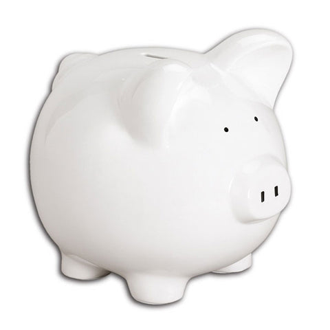 white piggy bank