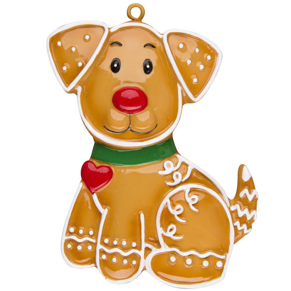 OR1222 Gingerbread Dog  Personalized Christmas  Ornament 