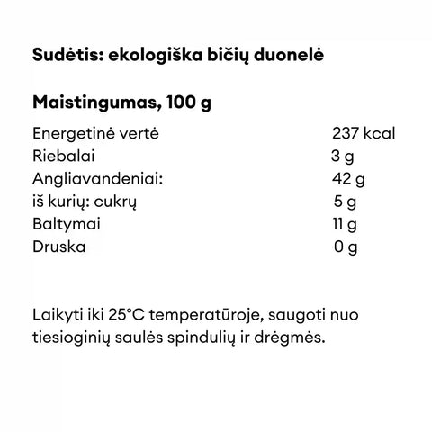 bičių duonelės maistingumas