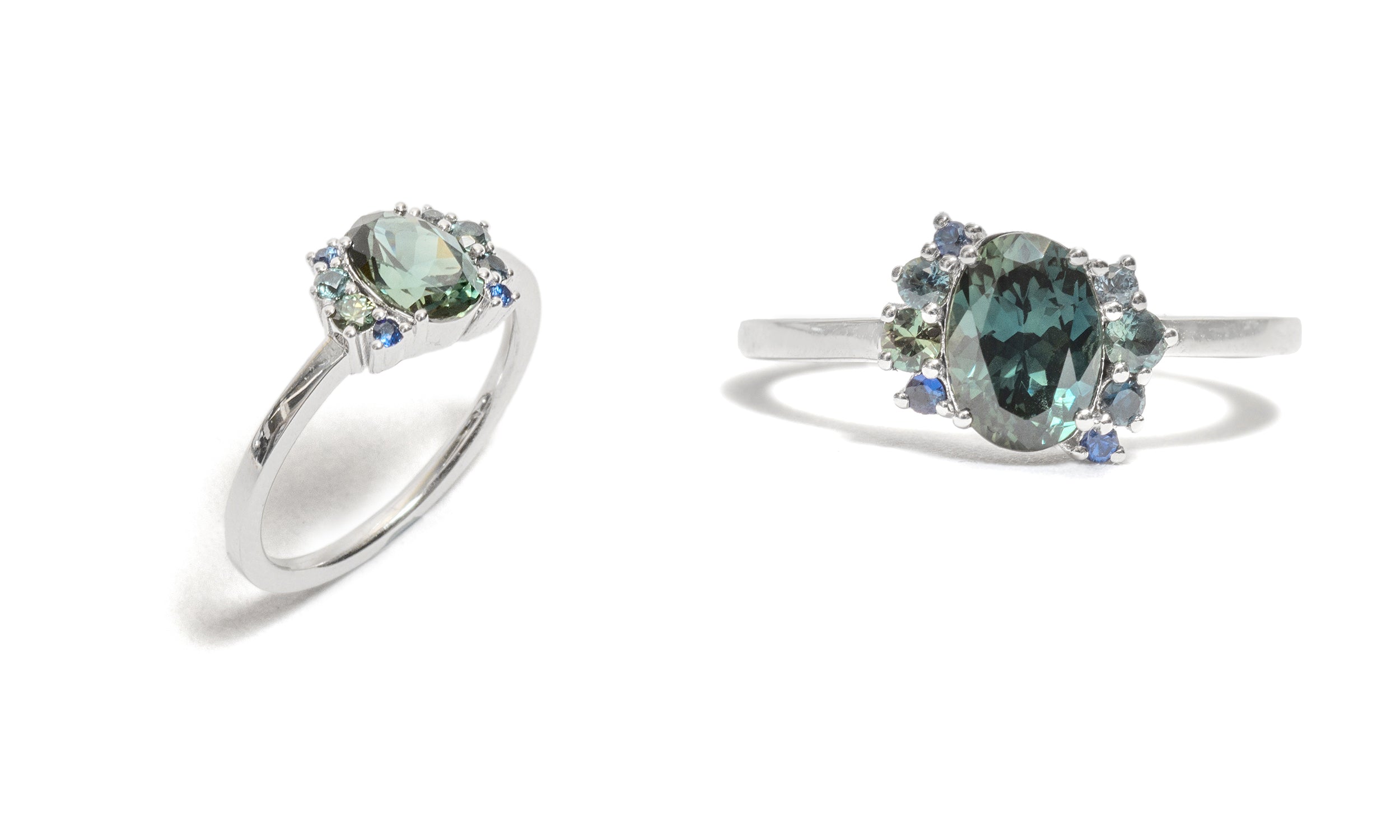 Sapphire Engagement Ring, Blue Sapphire Ring, Side Diamond Ring, Cushion  Cut Ring, Flower Ring - Etsy | Blue engagement ring, Sapphire engagement  ring blue, Rose engagement ring