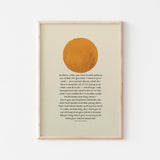 Marcus Aurelius quote on morning motivation poster with sun illustration