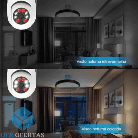 Câmera Giratória 360° Wifi Full Hd Com Visão Noturna