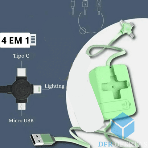 Carregador de Celular Retrátil 4 em 1 Turbo - SmartCharger