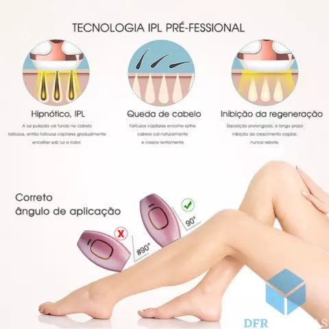 Depilador a Laser Permanente Profissional Definitivo - Luz Pulsada IPL