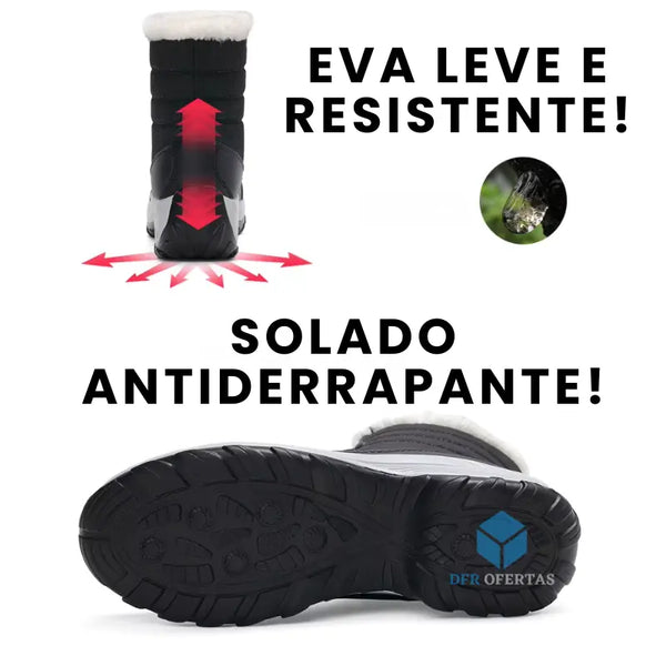 Bota de Neve Feminina Confortável Snowbella