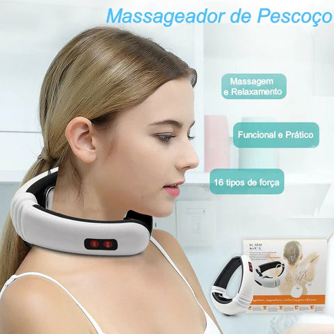 Massageador Para Pescoço Elétrico Com Eletrodos RelaxingMax