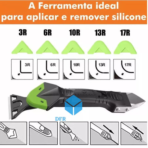 Raspador Para Silicone Profissional 5 em 1