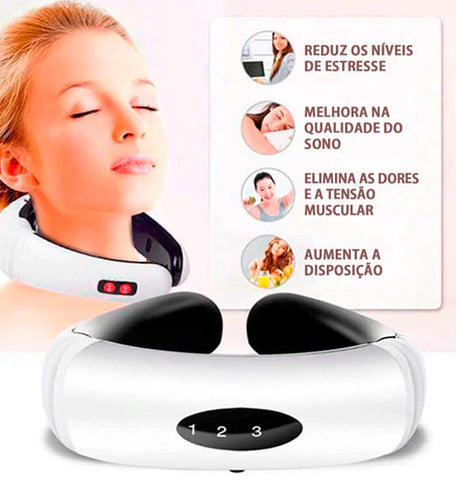 Massageador Para Pescoço Elétrico Com Eletrodos RelaxingMax