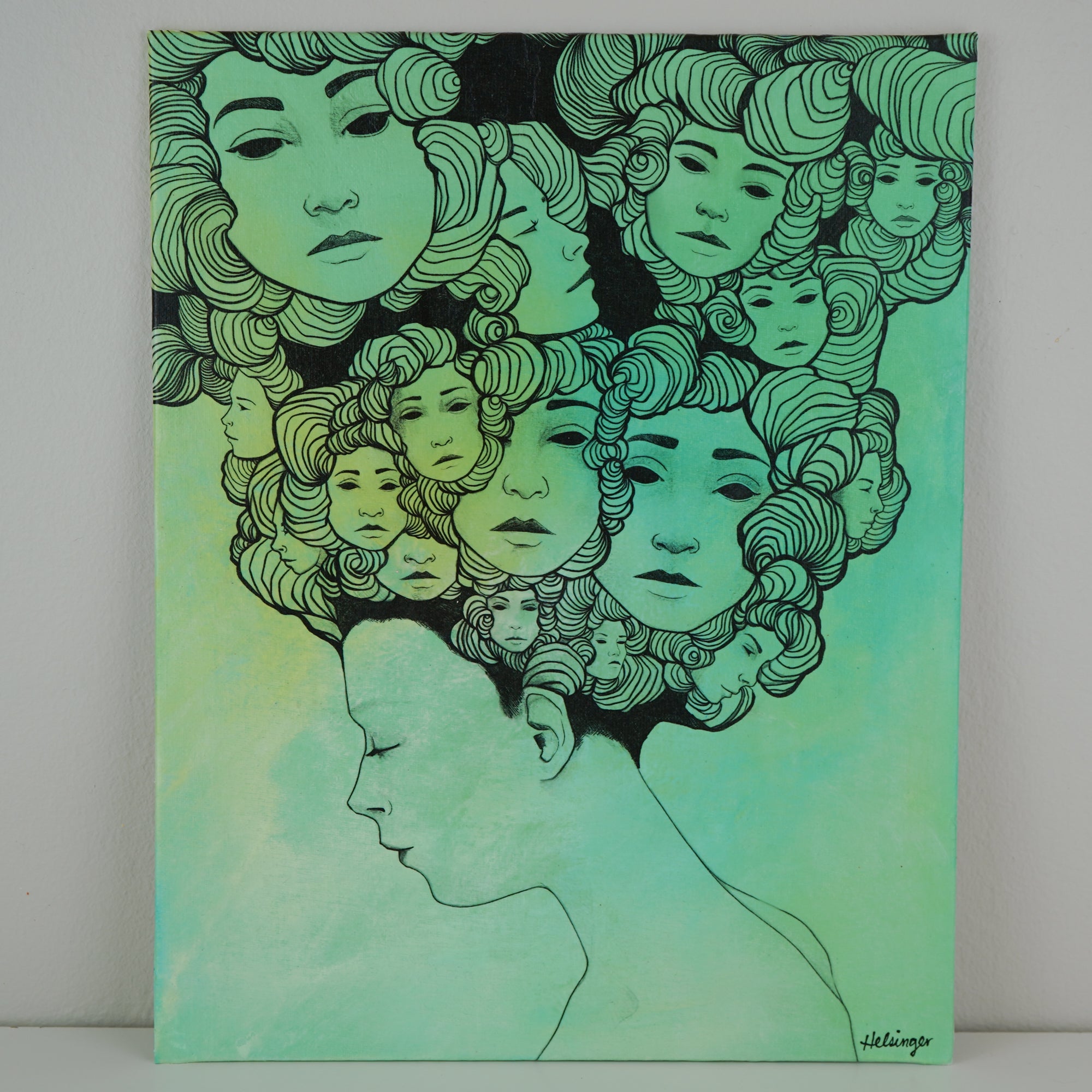 11"x14" Original Mixed Media: "Who do you want me to be? II"