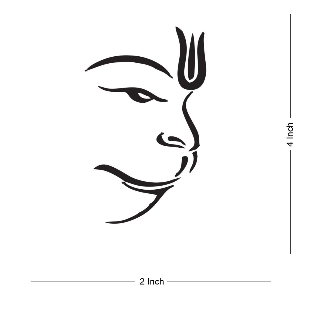 White And Black A4 Size Paper Lord Hanuman Pencil Sketch