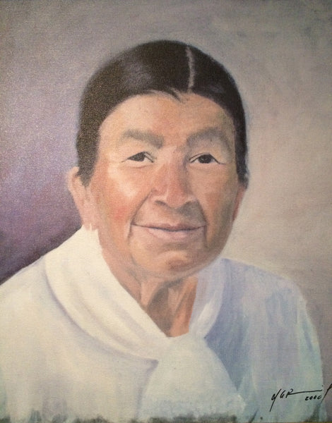Oil on Canvas portrait of Ana Tulia Martinez de Olmos.  Artist: Nubia Alcira Roncancio, 1994