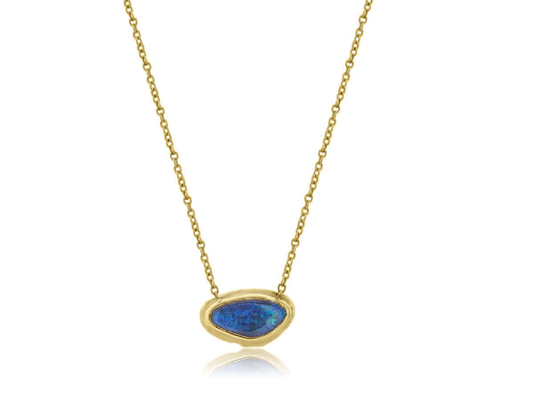 Australian opal and gold necklace