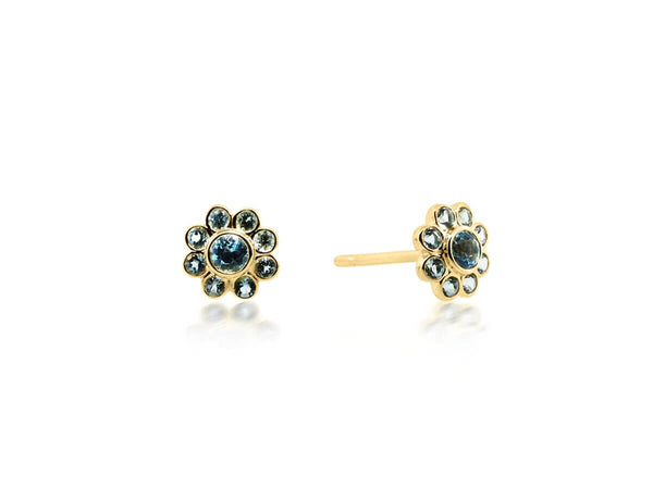 Blue topaz earring for December birthstone jewelry