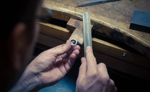 Jeweler working on a custom ring