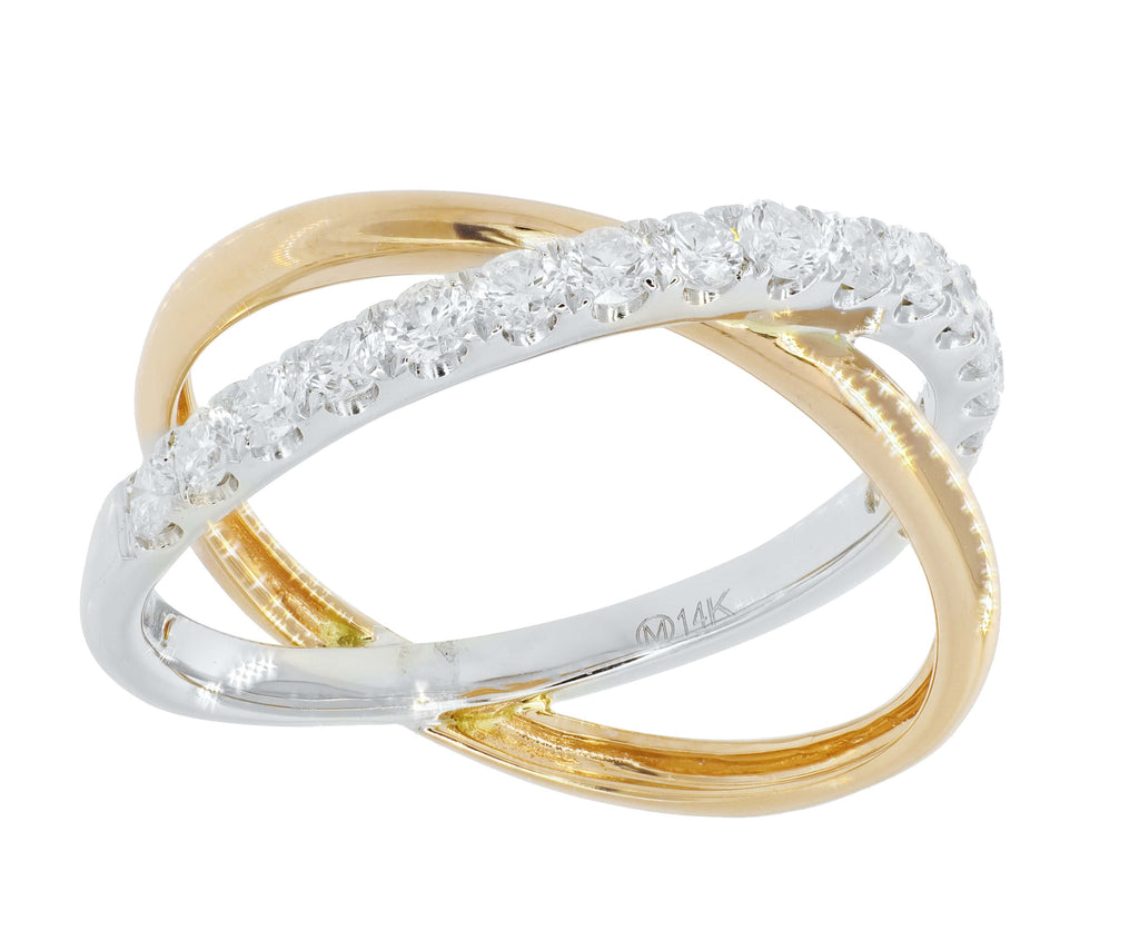 Gold and diamond stacking rings