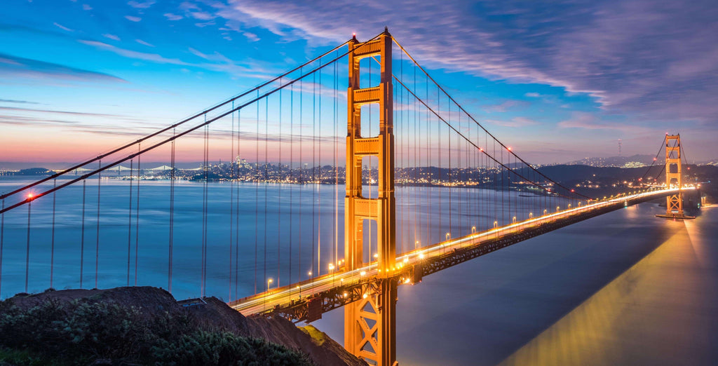 The Golden Gate Bridge leading into San Francisco