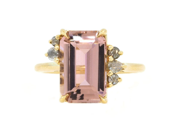 Pink tourmaline and diamond ring