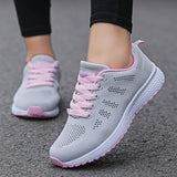 Women Casual Shoes Fashion Breathable Walking Mesh Flat Shoes Sneakers Women 2022 Gym Vulcanized Shoes White Female Footwear - PlayMaker Network
