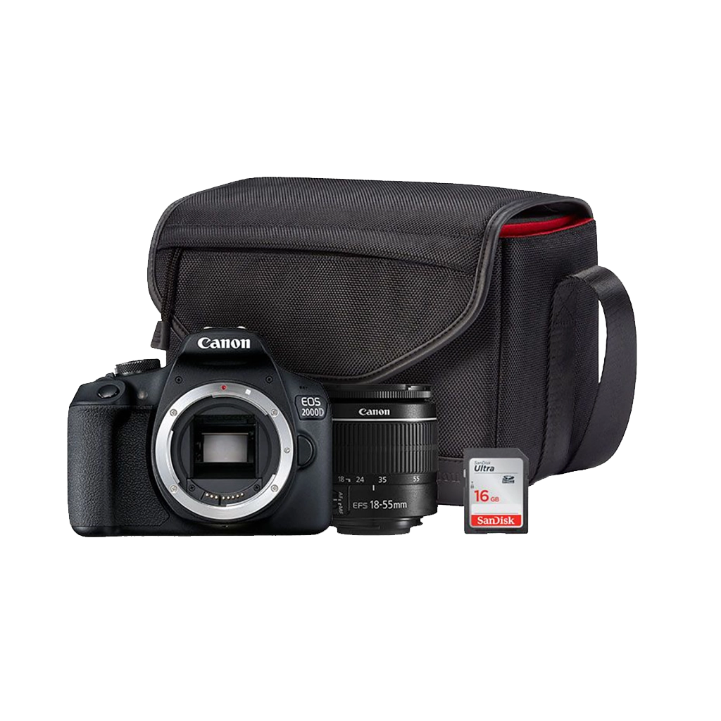 Canon EOS 2000D DSLR Starter Kit with EF-S 18-55mm IS II Lens, Bag & Card -  Orms Direct - South Africa